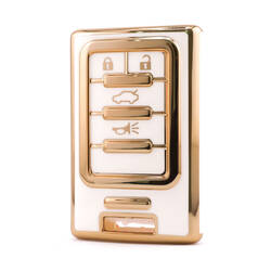 Cadillac Uzaktan Anahtar 4 Düğme Beyaz Renk CDLC-C11J4 İçin Nano Yüksek Kaliteli Kılıf