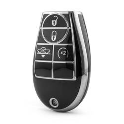 Nano High Quality Cover For Dodge Remote Key 4 Button Black Color Silver Frame Dodge-A11Y4A