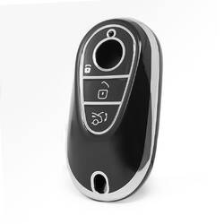 Nano High Quality Cover For Mercedes Remote Key 3 Button Black Color Silver Frame Benz-C11Y