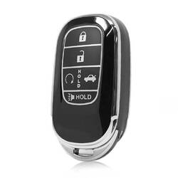 Nano High Quality Cover For Honda Remote Key 5 Button Black Color Silver Frame HD-G11Y5
