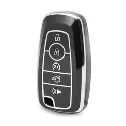 Nano High Quality Cover For Ford Remote Key 5 Button Black Color Silver Frame Ford-B11Y5