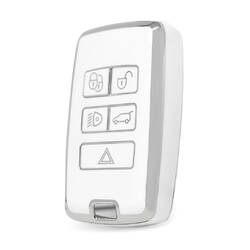 Nano High Quality Cover For Land Rover Remote Key 5 Button White Color Silver Frame LR-B11Y