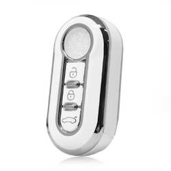 Nano High Quality Cover For Fiat Remote Key 3 Button White Color Silver Frame FIAT-A11Y