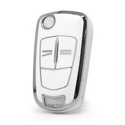 Nano High Quality Cover For Opel Remote Key 2 Button White Color Silver Frame OPEL-A11Y