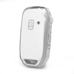 Nano High Quality Cover For Kia Remote Key 5 Button White Color Silver Frame KIA-C11Y5