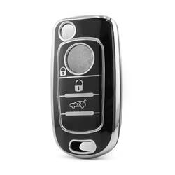 Nano High Quality Cover For Fiat Remote Key 3 Button Black Color Silver Frame FIAT-C11Y3B