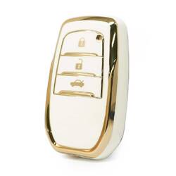 Capa nano de alta qualidade para Toyota Smart Remote Key 3 botões cor branca A11J3H