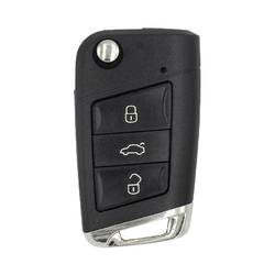 Volkswagen VW MQB 2015 Flip Remote Key Shell 3 Buttons HU66 Chrome