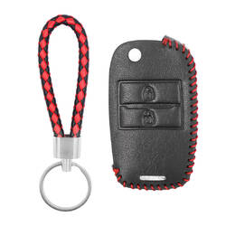 Estojo de couro para Kia Flip Remote Key 2 botões KA-J