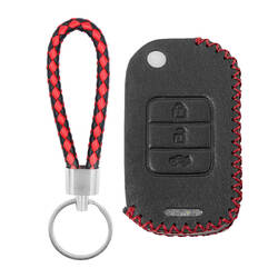 Funda de cuero para Honda Flip Remote Key 3 Botones