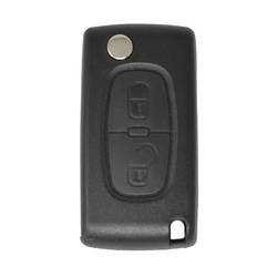 Coque de Clé Télécommande Peugeot Flip 2 Boutons sans Support Pile Lame HU83