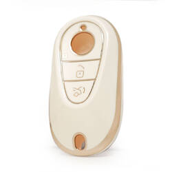 Nano High Quality Cover For Mercedes Benz S Class Remote Key 3 Buttons White Color