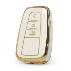 Capa nano de alta qualidade para Toyota RAV4 Corolla chave remota 3 botões cor branca