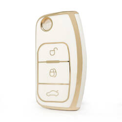 Нано-крышка высокого качества для Ford Focus Flip Remote Key 3 Buttons White Color