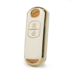 Funda Nano de alta calidad para llave remota Mazda 2 botones Color blanco