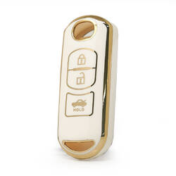 Funda Nano de alta calidad para llave remota Mazda 3 botones Color blanco