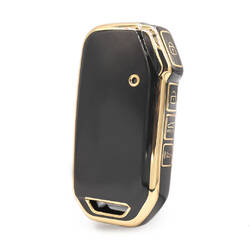 Capa nano de alta qualidade para KIA 2018-2022 chave remota 4 botões cor preta