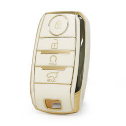 Capa nano de alta qualidade para controle remoto KIA 4 botões partida automática SUV cor branca