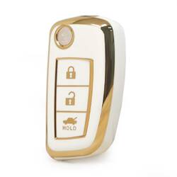 Нано крышка высокого качества для кнопки дистанционного ключа 3 Ниссан сальто белого цвета