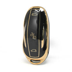 Nano High Quality Cover For Tesla S Smart Remote Key 3 Buttons Black Color