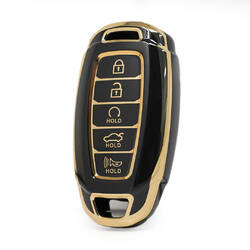Cover nano di alta qualità per chiave telecomando Hyundai 4+1 pulsanti avvio automatico colore nero