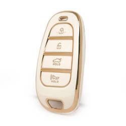 Nano Cover di alta qualità per chiave telecomando Hyundai Sonata 3+1 pulsanti colore bianco