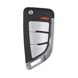Xhorse Flip Remote Key 3 + 1 Botões Faca Estilo Prata Cor Fio Tipo XKKF20EN