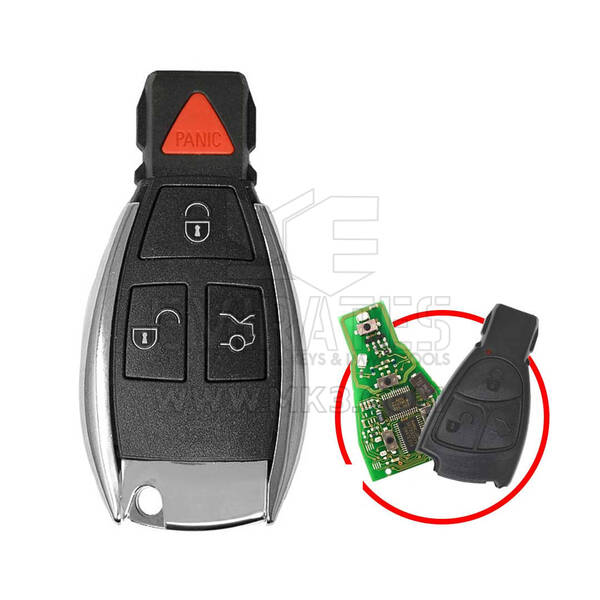 Bouton Mercedes Chrome Key Shell 3 + 1 modifié pour la carte NEC