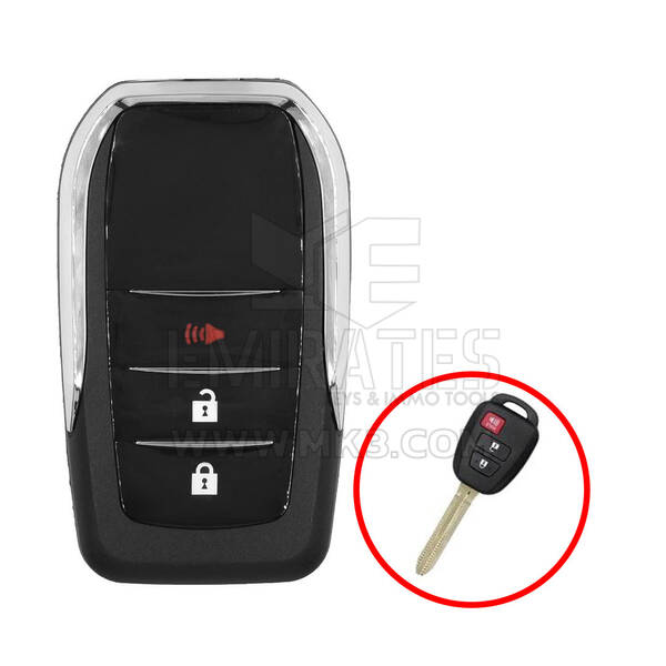 Toyota Flip Remote Key Shell 2+1 boutons modifiés type vertical