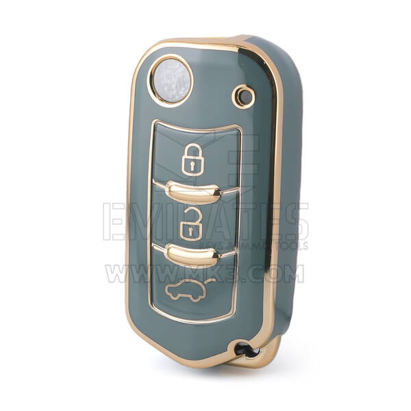 Nano – housse de haute qualité pour clé télécommande intelligente Trumpchi, 3 boutons, couleur grise, CQ-D11J