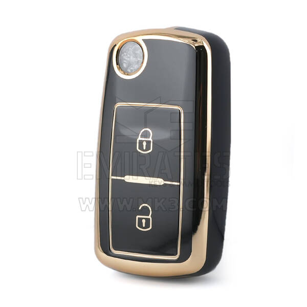 Nano High Quality Cover For Volkswagen Smart Remote Key 2 Buttons Black Color VW-A11J2