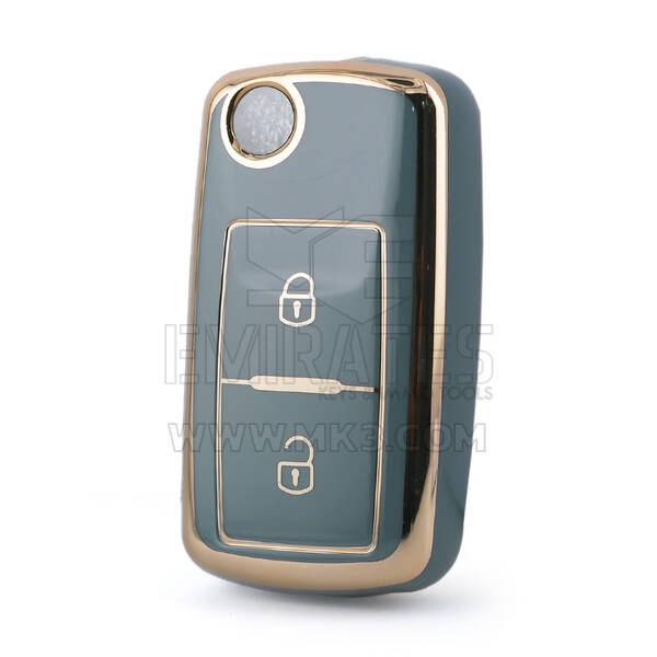 Nano High Quality Cover For Volkswagen Smart Remote Key 2 Buttons Gray Color VW-A11J2