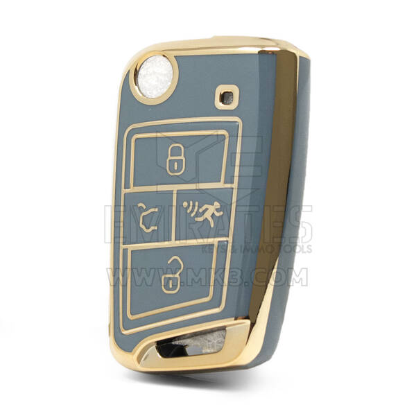 Nano High Quality Cover For Volkswagen Flip Remote Key 4 Buttons Gray Color VW-B11J4