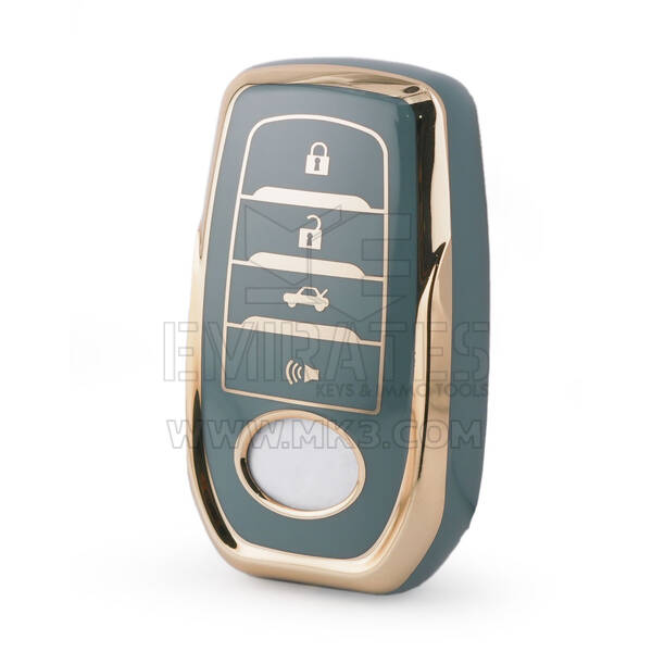 Capa nano de alta qualidade para chave remota Toyota 4 botões cor cinza TYT-A11J4