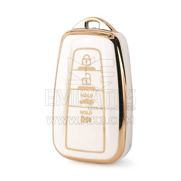 Capa nano de alta qualidade para chave remota Toyota 4 botões cor branca TYT-B11J4