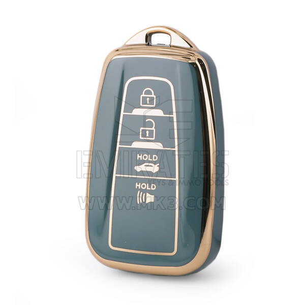 Capa nano de alta qualidade para chave remota Toyota 4 botões cor cinza TYT-B11J4