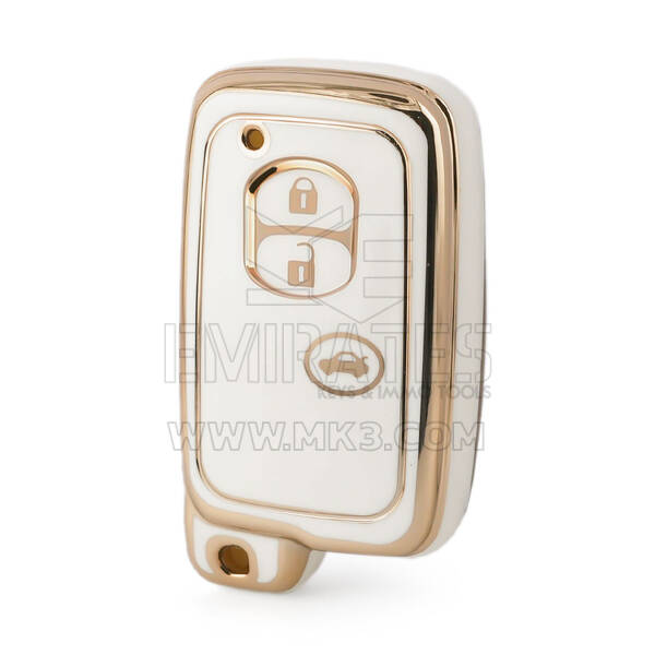 Capa nano de alta qualidade para chave remota Toyota 3 botões cor branca TYT-H11J3A