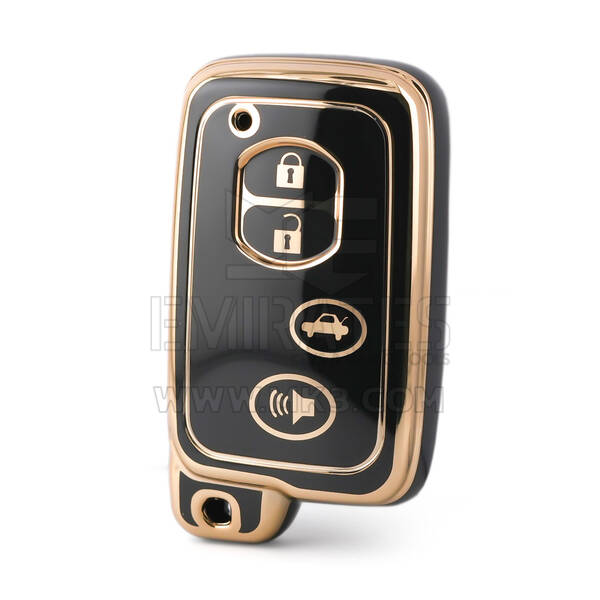 Capa nano de alta qualidade para chave remota Toyota 4 botões cor preta TYT-H11J4