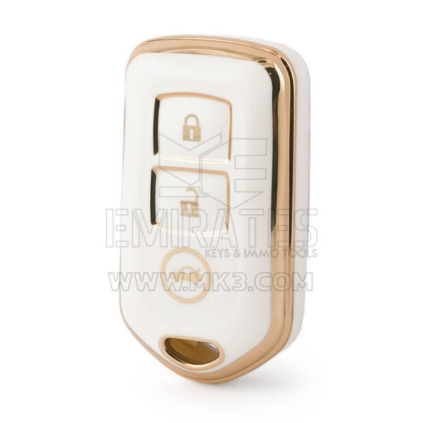 Capa nano de alta qualidade para chave remota Toyota 3 botões cor branca TYT-L11J3