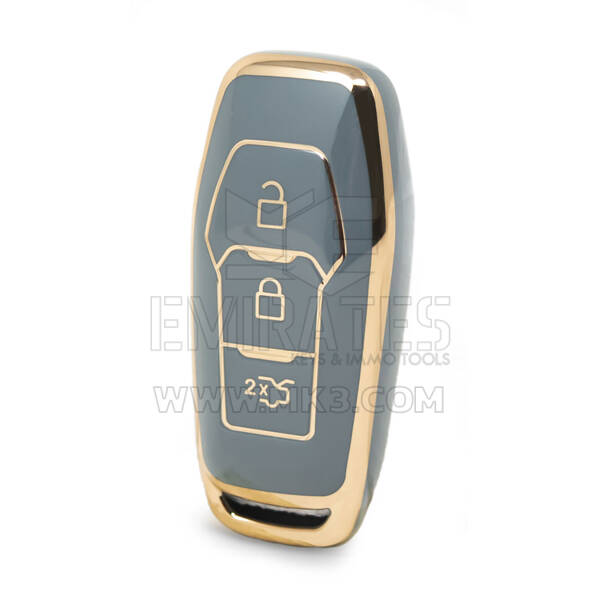 Нано-высококачественный чехол для дистанционного ключа Ford Edge с 3 кнопками серого цвета Ford-C11J