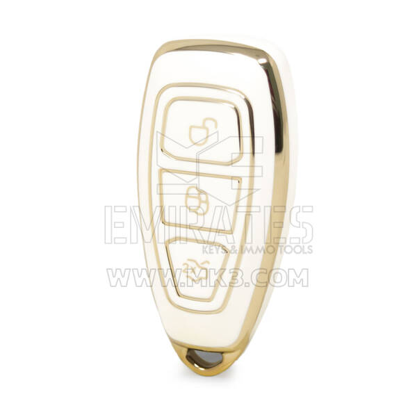 Нано-высококачественный чехол для дистанционного ключа Ford с 3 кнопками белого цвета Ford-D11J
