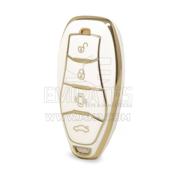 Nano – couvercle de haute qualité pour clé télécommande Hongqi, 4 boutons, couleur blanche, HQ-D11J