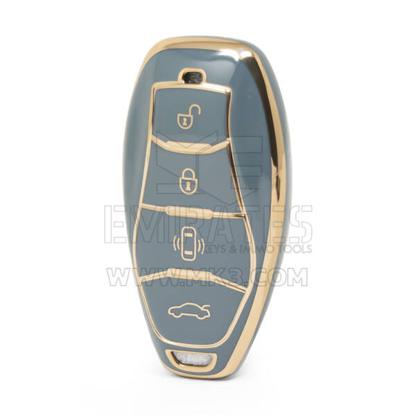 Nano – couvercle de haute qualité pour clé télécommande Hongqi, 4 boutons, couleur grise, HQ-D11J