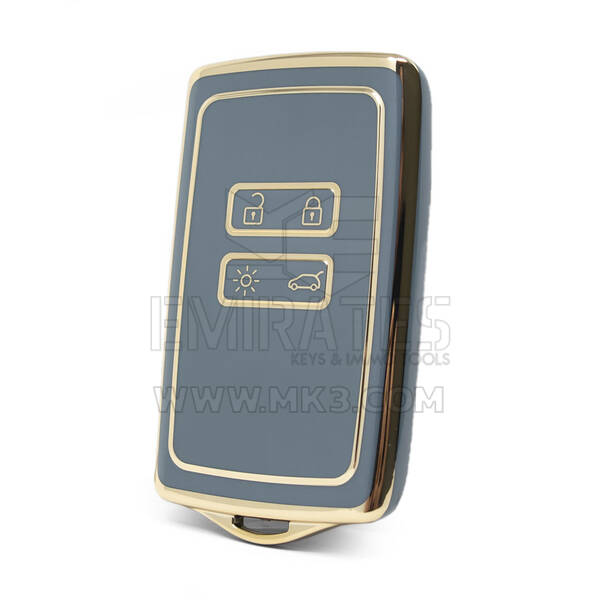 Nano housse de haute qualité pour clé télécommande Renault Megane4, 4 boutons, couleur grise, RN-A11J