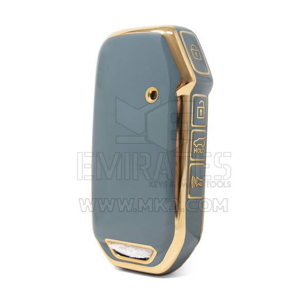 Capa nano de alta qualidade para Kia 2018-2022 chave remota 4 botões cor cinza KIA-C11J4A