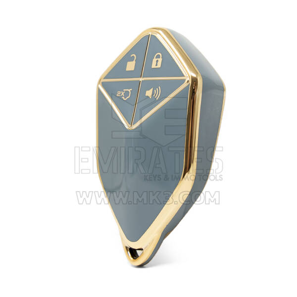 Nano – housse de haute qualité pour clé télécommande Shenlan, 4 boutons, couleur grise, SL-A11J