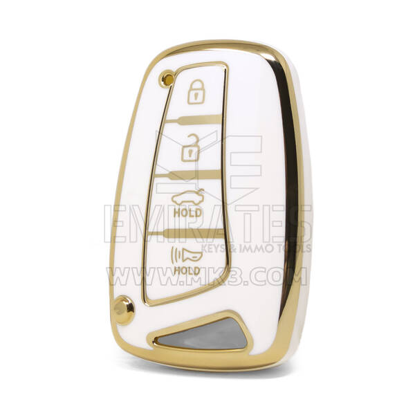 Cover Nano di alta qualità per chiave remota Hyundai 4 pulsanti colore bianco HY-J11J