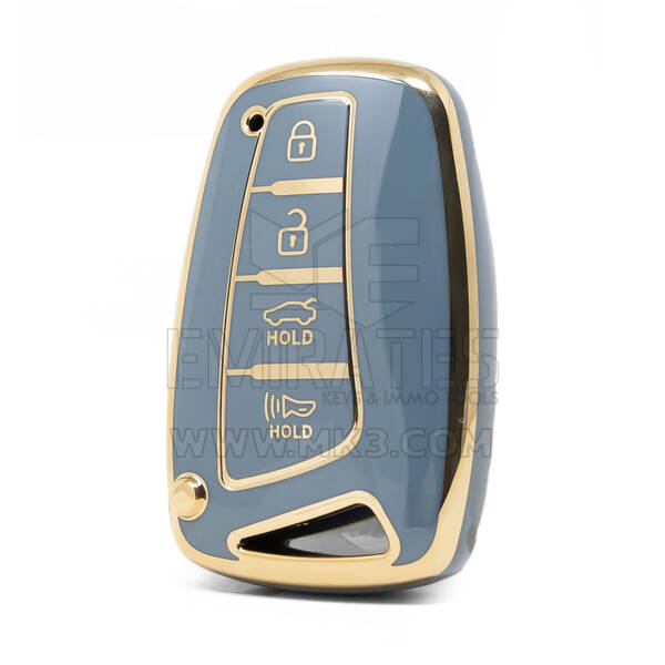 Cover Nano di alta qualità per chiave telecomando Hyundai 4 pulsanti colore grigio HY-J11J
