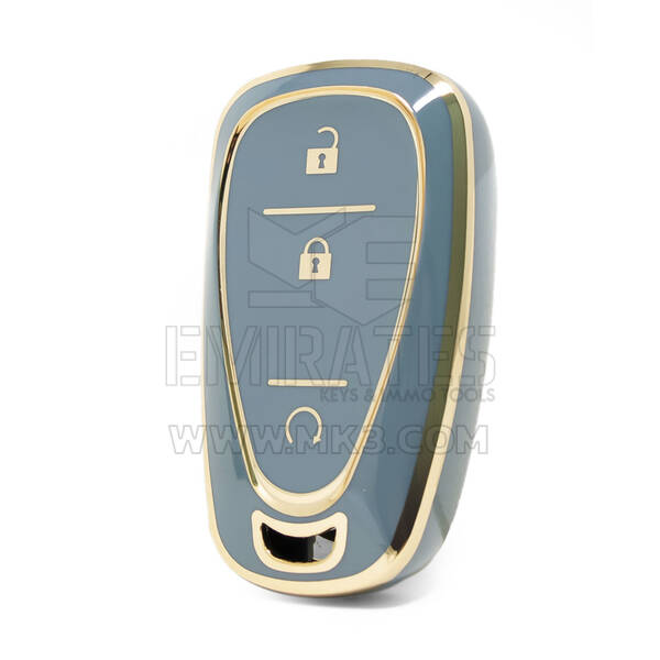 غطاء نانو عالي الجودة لمفتاح ريموت شيفروليه 3 ازرار لون رمادي CRL-B11J3A