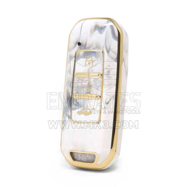 غطاء نانو رخام عالي الجودة لمفتاح باوجون ريموت 3 ازرار لون ابيض BJ-A12J